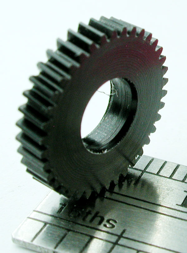 Worm Gear, 0.3mod x 38 Teeth x 12.15mm OD x 0.095" Face x 5.0mm Bore, Delrin