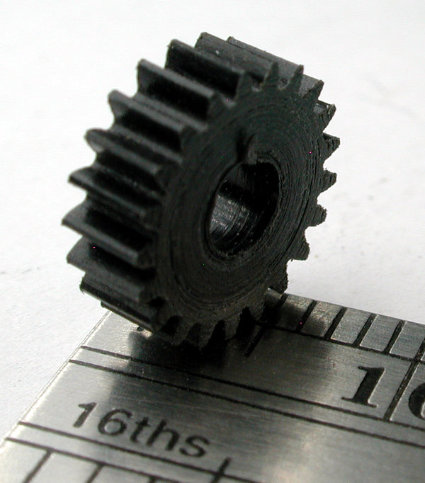 Worm Gear, 0.4mod x 21 Teeth x 9.2mm OD x 0.118" Face x 3.0mm Bore, Delrin