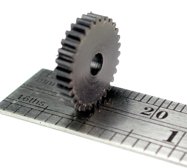 Worm Gear, 0.4mod x 30 Teeth x 12.68mm OD x 2.5mm Face x 3.0mm Bore, Delrin