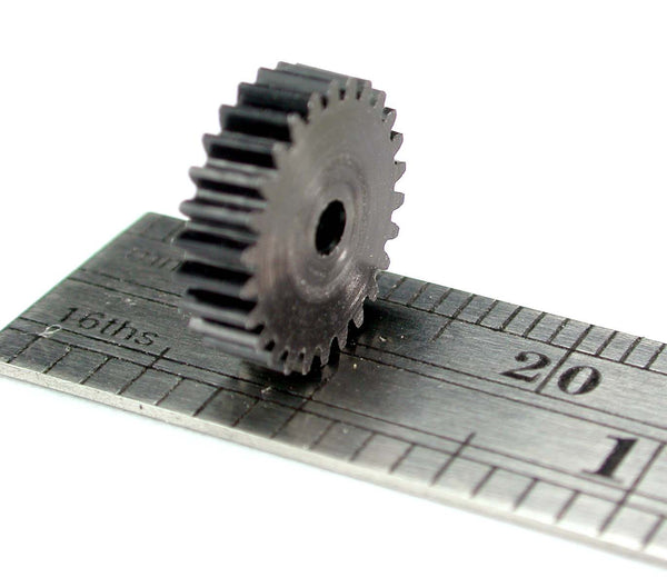 Reverse Worm Gear, 0.4mod x 26 Teeth x 11.13mm OD x 3.0mm Face x 2.0mm Bore, Delrin