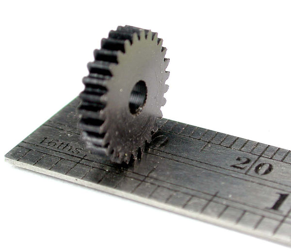 Reverse Worm Gear, 0.4mod x 27 Teeth x 11.5mm OD x 2.4mm Face x 3.0mm Bore, Delrin