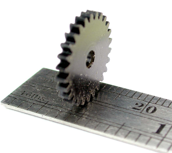 Spur Gear, 0.5mod x 26 Teeth x 13.95mm OD x 0.065" Face x 2.4mm Bore, Delrin