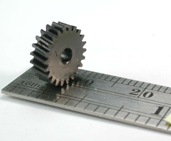 Worm Gear, High Helix, 0.4mod x 22 Teeth x 9.6mm OD x 0.125" Face x 2.4mm Bore, Delrin