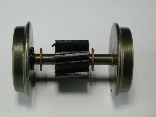 Geared Wheelset, HO, 40"/110, 2mm x 0.797" Flush Axle, ATLAS/ROCO GP38-2, 10 Teeth Reverse Worm Gear (4)