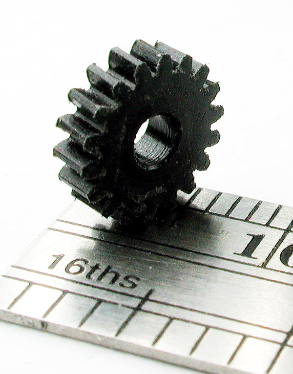 Worm Gear, 0.4mod x 18 Teeth x 8.0mm OD x 0.087" Face x 2.4mm Bore, Delrin