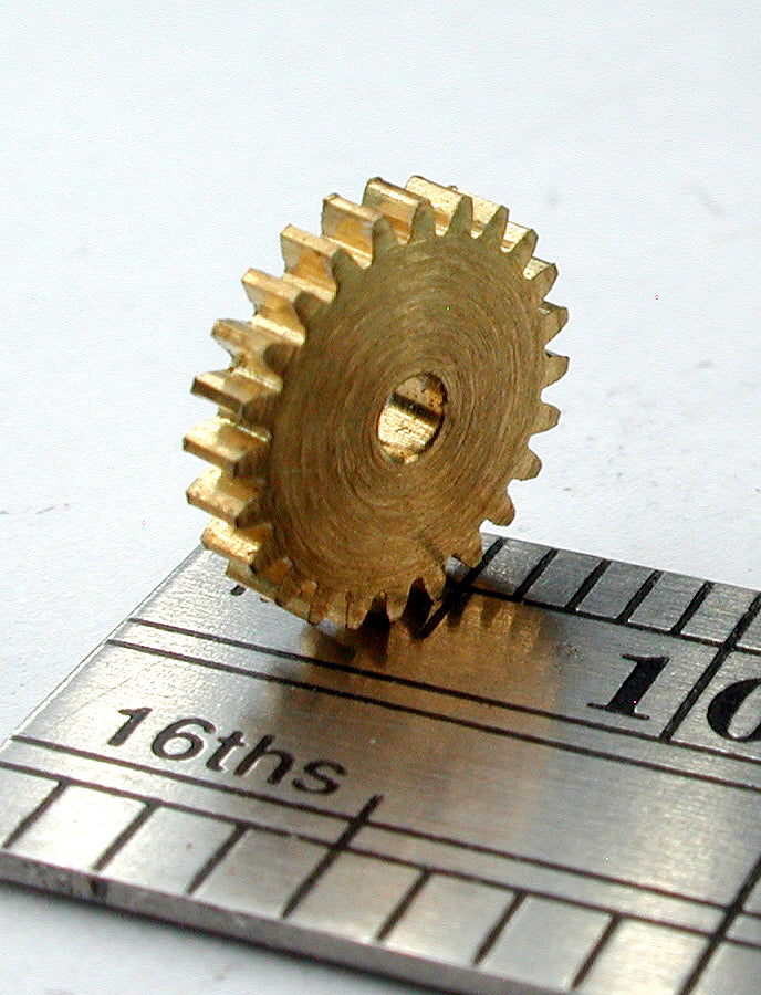 Spur Gear, 0.3mod x 24 Teeth x 7.75mm OD x 0.055" Face x 1.5mm Bore, Brass