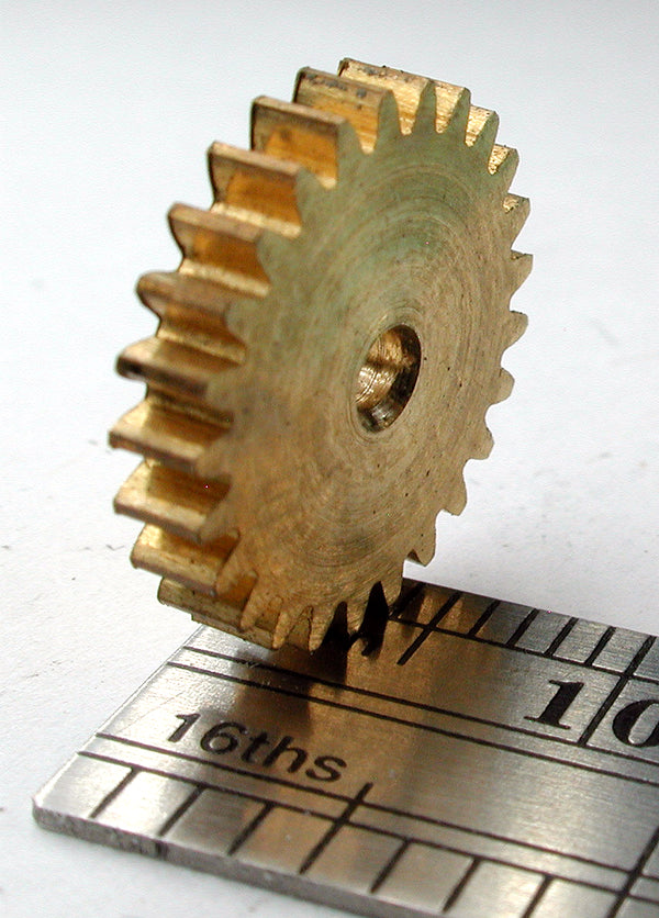 Spur Gear, 0.5mod x 25 Teeth x 13.5mm OD x 0.091" Face x 2.0mm Bore, Brass