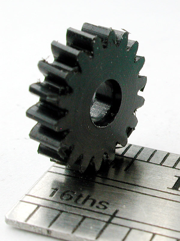 Worm Gear, 0.5mod x 18 Teeth x 9.85mm OD x 0.110" Face x 3.0mm Bore, Delrin