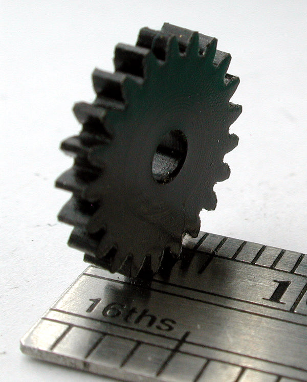 Reverse Worm Gear, 0.5mod x 21 Teeth x 11.5mm OD x 0.067" Face x 2.4mm Bore, Delrin