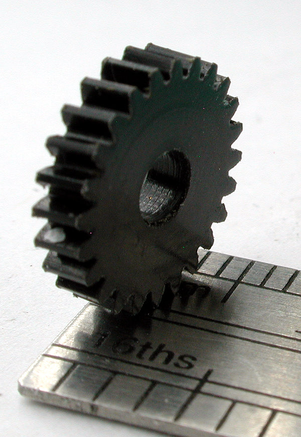 Reverse Worm Gear, 0.4mod x 24 Teeth x 10.4mm OD x 0.090" Face x 3.0mm Bore, Delrin