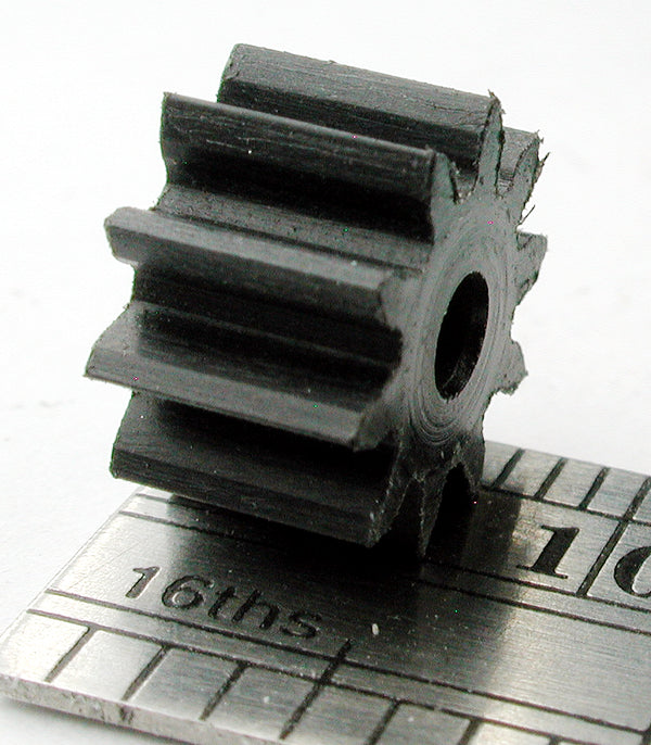 Spur Gear, 0.8mod x 10 Teeth x 9.57mm OD x 0.236" Face x 2.5mm Bore, Delrin