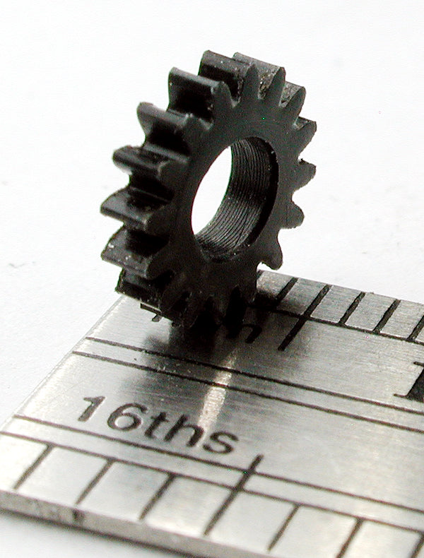 Spur Gear, 0.4mod x 16 Teeth x 7.2mm OD x 0.063" Face x 3.25mm Bore, Delrin