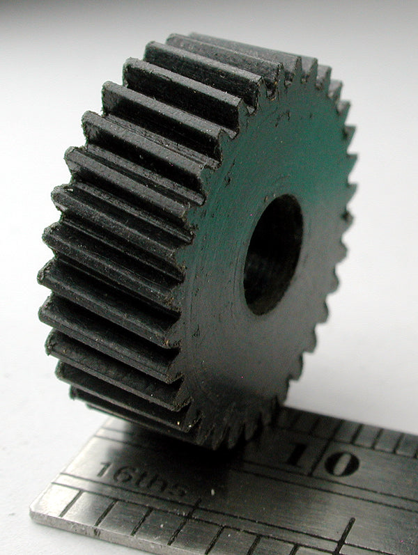 Worm Gear, 6 Lead, 0.3mod x 32 Teeth x 17.35mm OD x 0.236" Face x 5.0mm Bore, Delrin