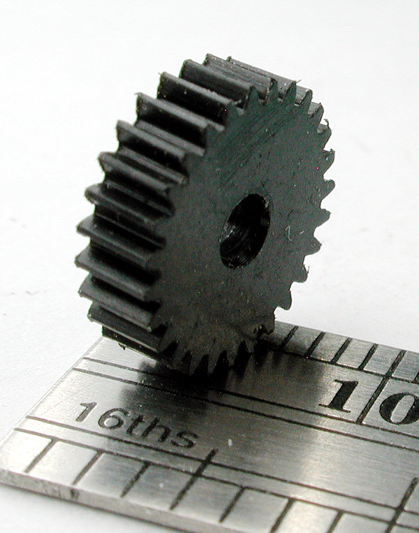 Worm Gear, 0.35mod x 30 Teeth x 10.0mm OD x 0.118" Face x 2.4mm Bore, Delrin