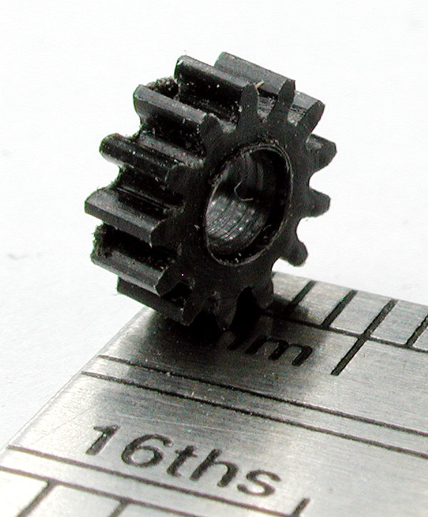 Spur Gear, 0.4mod x 13 Teeth x 6.0mm OD x 0.079" Face x 2.4mm Bore, Delrin