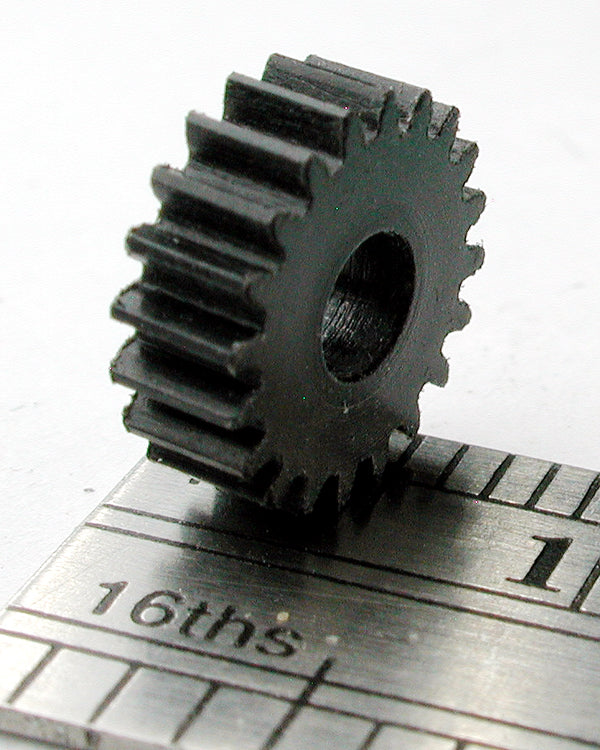 Spur Gear, 0.4mod x 20 Teeth x 8.6mm OD x 0.110" Face x 3.0mm Bore, Delrin