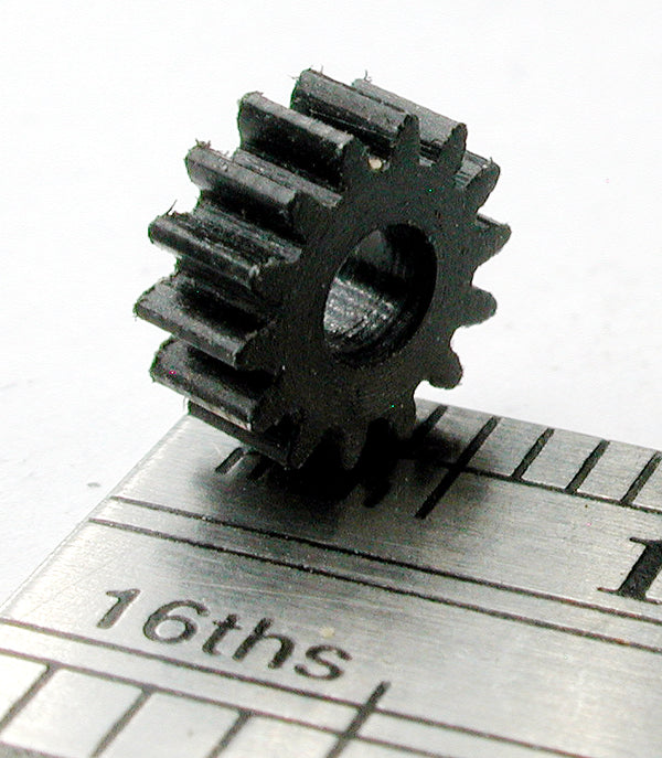 Spur Gear, 0.4mod x 16 Teeth x 0.095" Face x 2.5mm Bore, Delrin