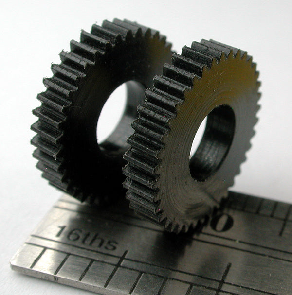 Worm Gear, 0.3mod x 38 Teeth x 12mm OD x 0.091" Face x 5.0mm Bore, Delrin (2/pkg)