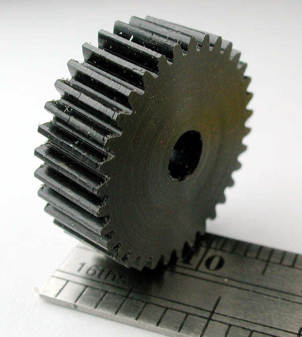 Worm Gear, 0.5mod x 34 Teeth x 18.0mm OD x 0.236" Face x 4.0mm Bore, Delrin