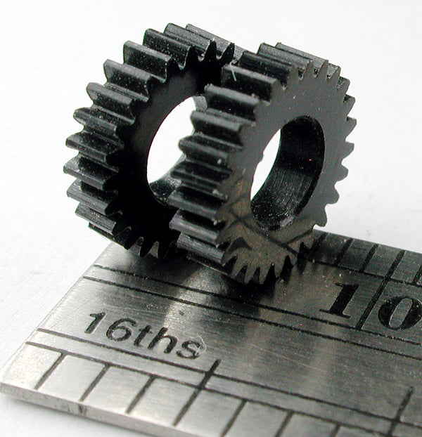 Reverse Worm Gear, 0.3mod x 25 Teeth x 8.1mm OD x 0.078" Face x 4.0mm Bore, Delrin (2/pkg)