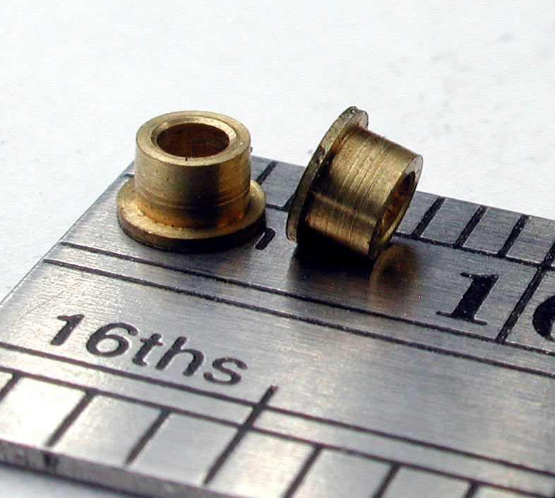 Bearing, Flanged, 1.5mm ID x 2.5mm OD, Brass (2/pkg)