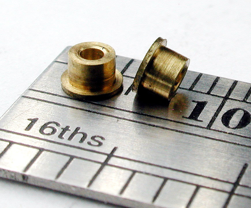 Bearing, Flanged, 1.2mm ID x 2.5mm OD x 0.072" L, Brass (2/pkg)