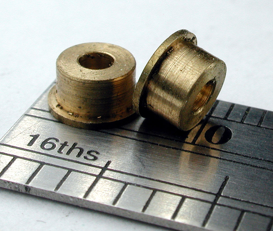 Bearing, Flanged, 2.0mm ID x 0.180" OD x 0.157" L, Brass (2/pkg)