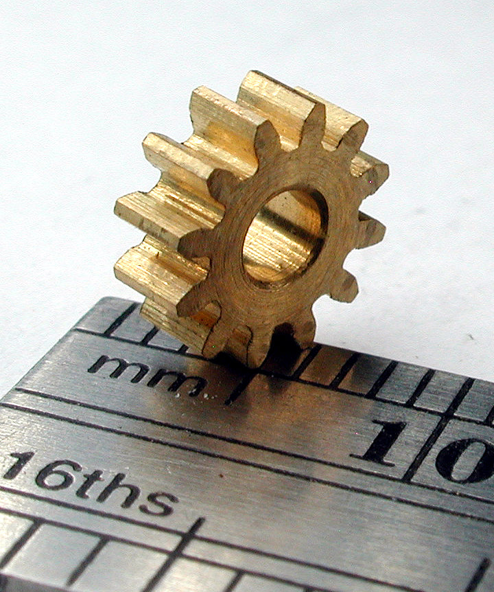 Spur Gear, 0.5mod x 12 Teeth x 7.0mm OD x 2.4mm Bore, Brass
