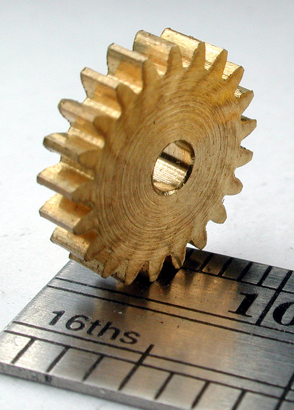 Spur Gear, 0.5mod x 21 Teeth x 11.5mm OD x 2.4mm Bore, Brass