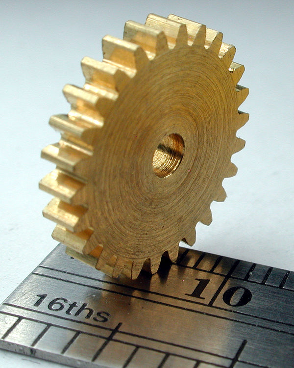 Spur Gear, 0.5mod x 26 Teeth x 14.0mm OD x 2.4mm Bore, Brass