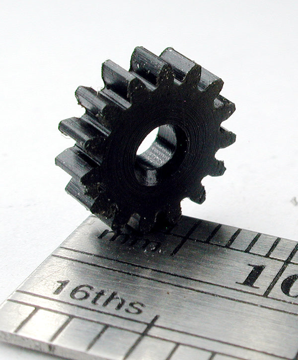 Spur Gear, 0.5mod x 15 Teeth x 8.5mm OD x 2.4mm Bore, Delrin