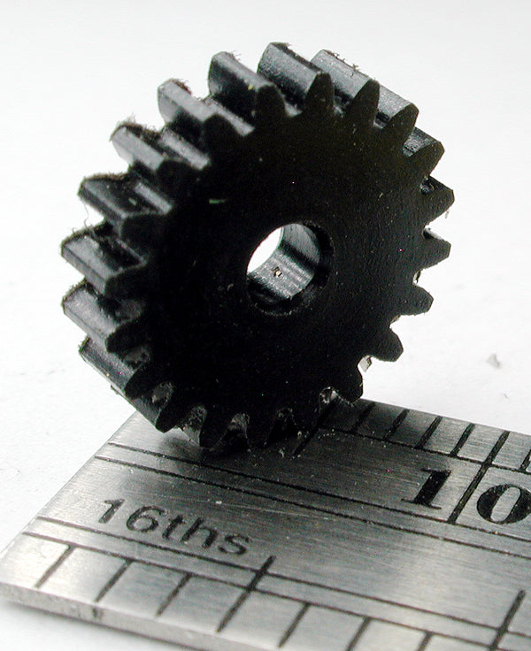 Spur Gear, 0.5mod x 20 Teeth x 11.0mm OD x 2.4mm Bore, Delrin