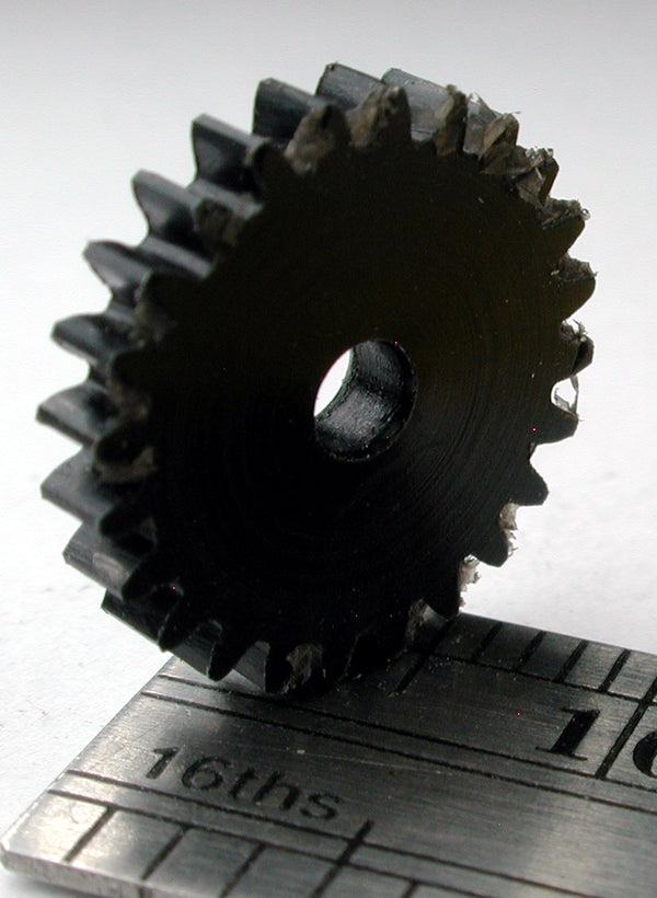 Spur Gear, 0.5mod x 24 Teeth x 13.0mm OD x 2.4mm Bore, Delrin