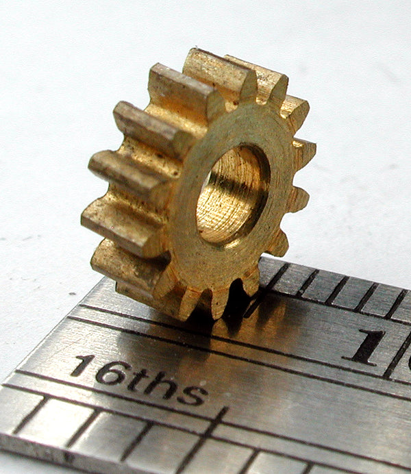 Worm Gear, 0.5mod x 14 Teeth x 8.08mm OD x 0.097" Face x 3.0mm Bore, Brass