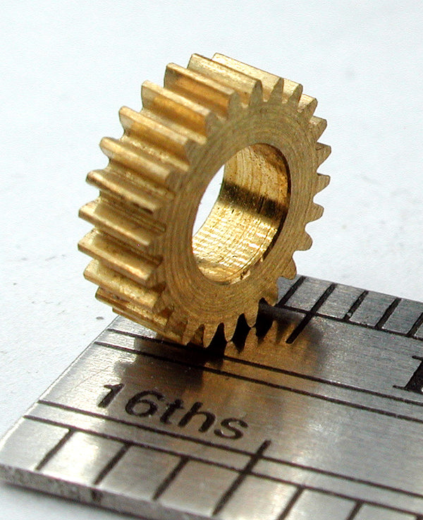 Worm Gear, 0.3mod x 24 Teeth x 7.8mm OD x 0.097" Face x 5/32" Bore, Brass