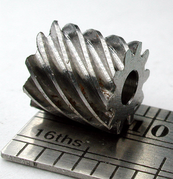 Worm Gear, 45 Degree Helical, 0.5mod x 10 Teeth x 6.0mm OD x 0.315" Face x 3.0mm Bore, Steel