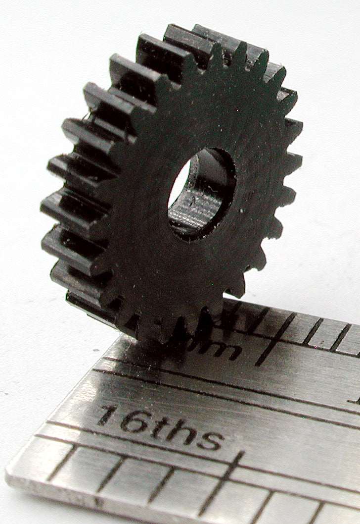 Worm Gear, 0.4mod x 24 Teeth x 10.3mm OD x 0.085" Face x 3.0mm Bore, Delrin