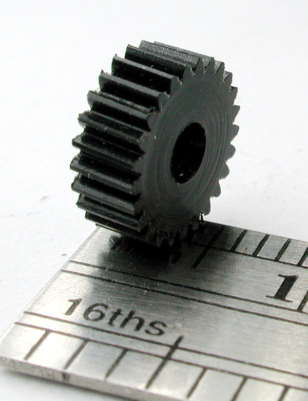 Reverse Worm Gear, 0.3mod x 25 Teeth x 0.118" Face x 2.0mm Bore, Delrin