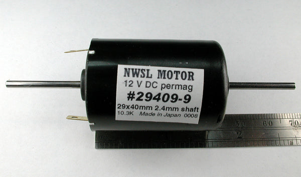 Motor, Round Can, DOUBLE shaft 2.4mm x 40mm, 12V DC, 10.5K