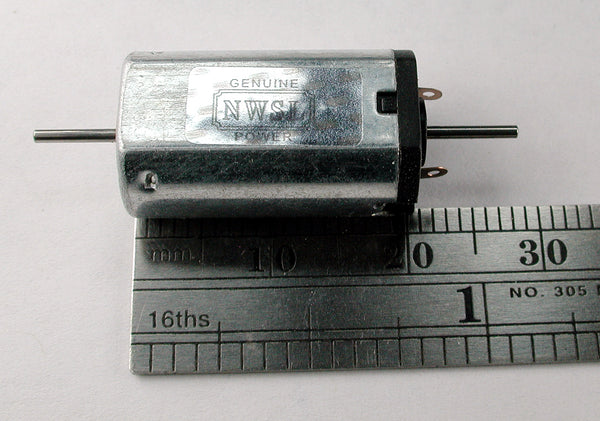 Motor, Flat Can, DOUBLE shaft 1.0mm x 9mm, 3-pole, 12V DC, 12K RPM,Stall: 0.45 A